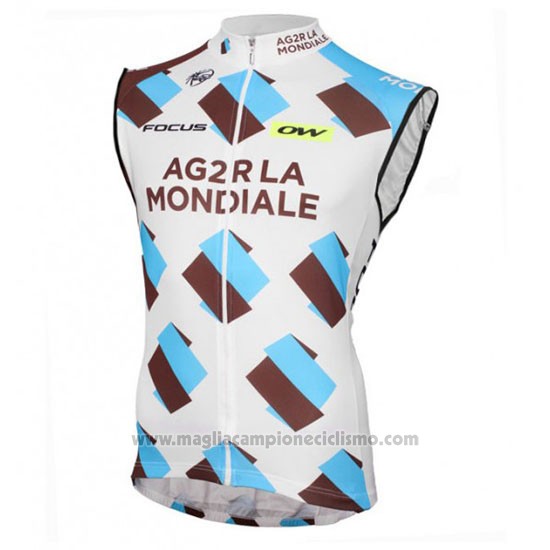 2016 Gilet Antivento Ag2rla Bianco e Blu